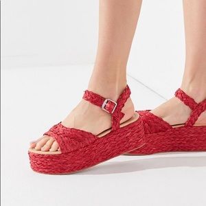 URBAN OUTFITTERS Red Espadrilles Platforms